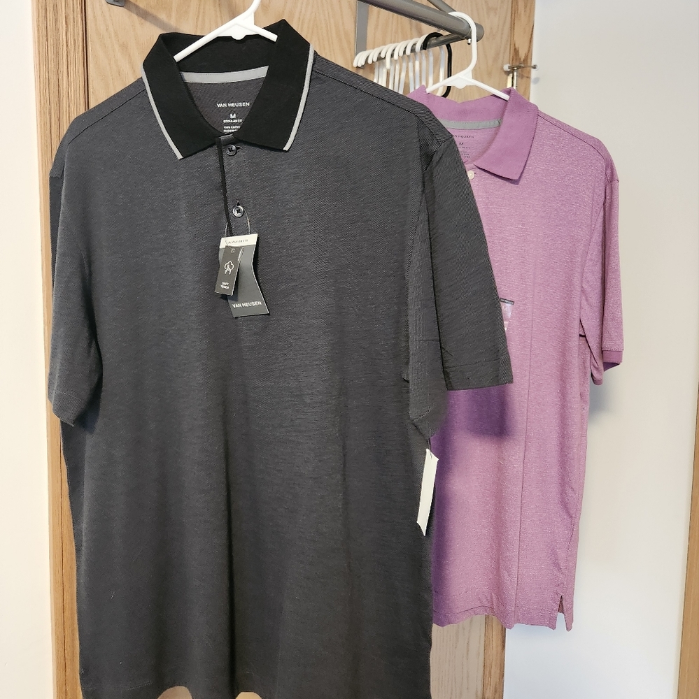 Lot of 2 NWT Van Heusen men's size M polo shirts